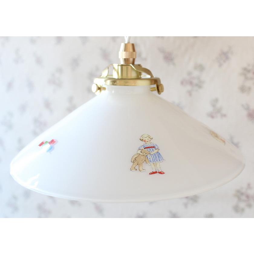 Many マニープチメゾン ガラス 傘型シェード(ミルクガラス