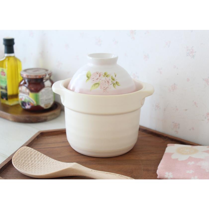 イマン 浪漫 ダイアナローズ 陶器 飯炊き鍋1合 : クレッシェンド