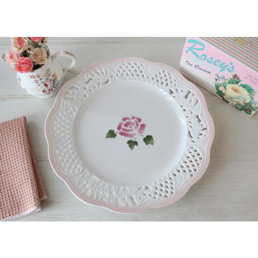 マニー many ローズ キッチンプレート 陶器焼き物プレート