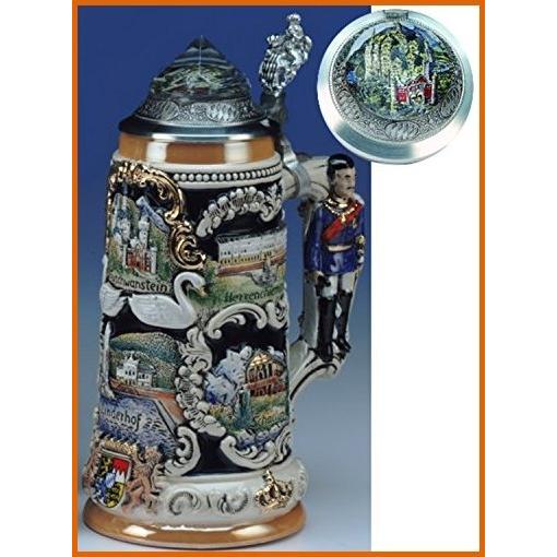 送料無料 伝統的なドイツビールジョッキ Crescent Shopの送料無料 バイエルン城 ジョッキ