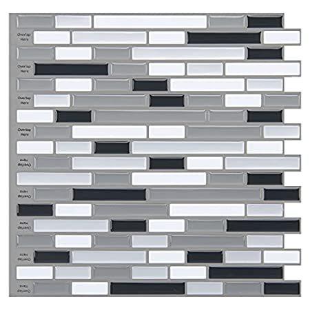 Art3d キッチン壁用汚れ防止タイル 剥がして貼るだけ 12 X 12 壁紙 10