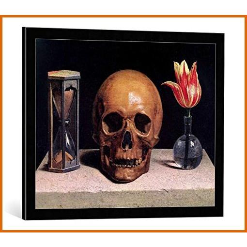 砂時計 kunst f〓r alle Framed Art Print: Philippe de Champaigne Vanitas Still Life with a Tulip Skull and Hour-Glass - Decorative Fine Ar 砂時計