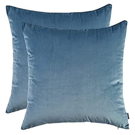【 開梱 設置?無料 】 Throw Velvet Solid Cozy 2, of Set Artcest Pillow Cus Couch Decorative Case, カバー、シーツセット