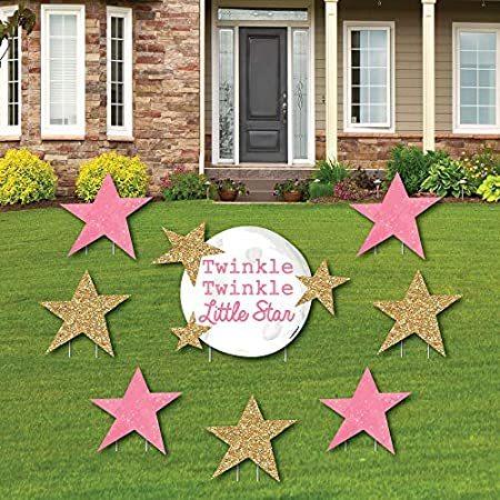 【5％OFF】 Pink Twinkle Twinkle Little Star - Yard Sign & Outdoor Lawn Decorations - B その他ライト、ランタン