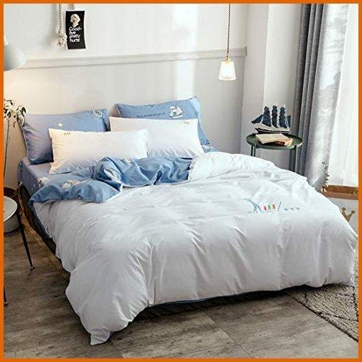 超激安 Vctops エレガントな刺繍布団カバーセット リバーシブルプリントパターン 4点 コットン寝具セ 本店は Askrenzo Com