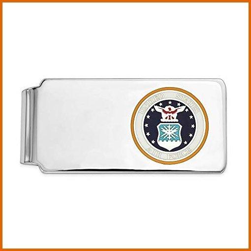 高級感 Solid 925 Sterling Silver Men S Enamel U S Air Force Slim Business Credit Card Holder Money Clip Blue Background 52mm X 25m アウトレット送料無料 Lewisfamilyinsurance Com
