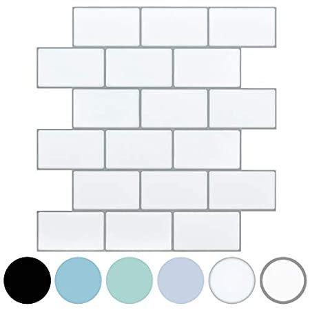 Longking 壁紙 内装 ホワイト地下鉄タイル 住宅設備 剥がして貼れるバックスプラッシュ タイルに貼れる