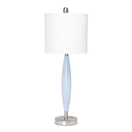 【今日の超目玉】  Lalia Blue - Shade Fabric White with Lamp Table Stylus Contemporary Home テーブルライト