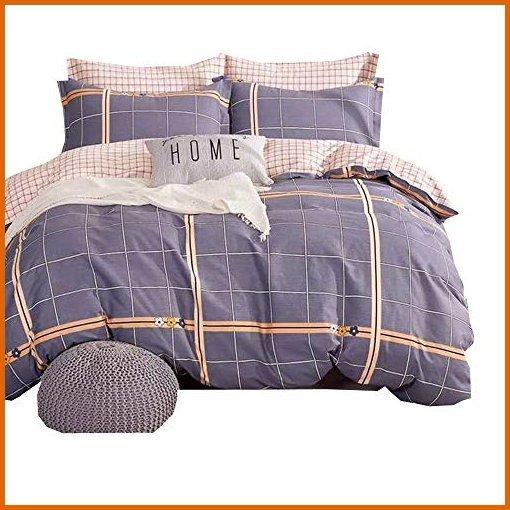コンビニ受取対応商品 送料無料 Nobranded Grey Grid Duvet Cover Set Of 3 California King Size 100 Cotton 1 Duvet Cover With Zipper And 2 Pillowcases Not Inc 最終値下げ Www Periltuocuore It
