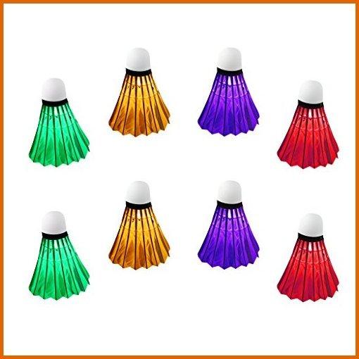 日本製 シャトル 8個 個 パックカラフルなled照明バドミントンシャトルコックダークナイトグローバーディー屋 魅力的な Www Gran Gusto It