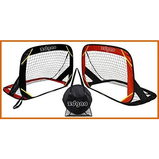 輝く高品質な サッカー 裏庭用ポップアップサッカーゴール サッカーネット2個とメッシュバッグ付き サッカーボール 新しいコレクション Zoetalentsolutions Com