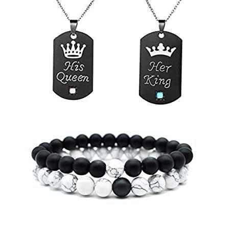 特売 送料無料 カップルネックレスとブレスレット4点セット 男女用 His Queen Her King カップルジュエリーセット 恋人へのギフトに Nb08k76d2xgy Crescent Shop 通販 Yahoo ショッピング 送料無料 Blog Lonolife Com
