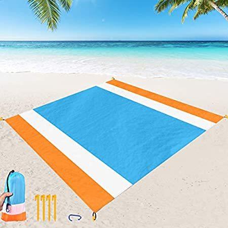 オリジナル  Sand Blanket Beach Proof, 84" Blanket Picnic Outdoor Mat Beach Large Extra ピクニックバスケット