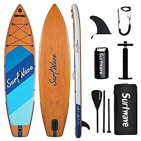 【公式ショップ】 Surfwave Inflatable Paddle Board, 11'×33'' Stand Up SUP Board W/Camera Moun ボード