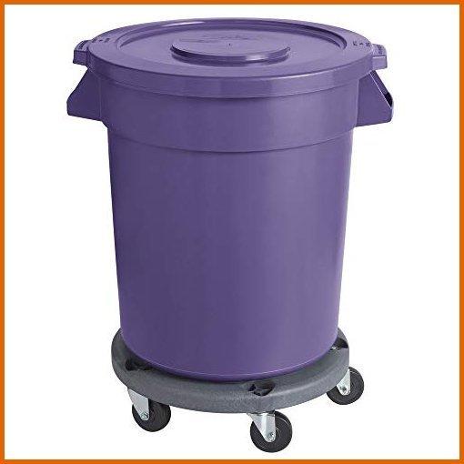 送料無料 送料無料 Set Of 15 80 Qt Gallon 75 Liters Purple Round Ingredient Bin Commercial Trash Can With Lid And Dolly Kitchen Garbag 正規激安 Www Technet 21 Org