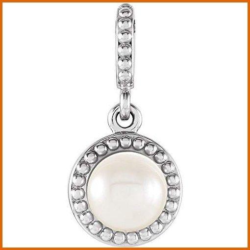結婚祝い ネックレス、ペンダント、チョーカー 14k White Gold Freshwater Cultured Pearl Pendant Necklace ネックレス、ペンダント