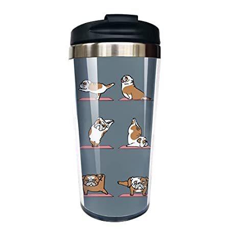 激安/新作 Wisedeal Fun Mugs Coffee Travel Lover Pet Animal Yoga Bulldog English Ideas その他キッチンツール