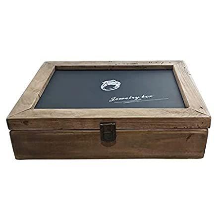 【在庫限り】 Box Jewelry HMEI 2 Box Organizer Jewelry Wood Solid Retro Box Jewelry 1 in アクセサリーケース
