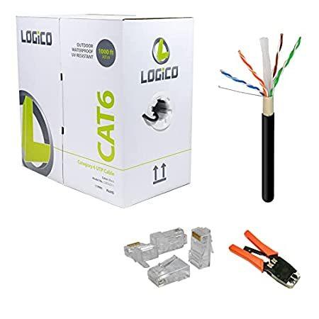【今日の超目玉】 UTP Cat6 LOGICO Outdoor Ca Piece 100 + Tool Crimp RJ45 + Black 1000FT Cable その他周辺機器 【今日の超目玉】 UTP Cat6 LOGICO Outdoor Ca Piece 100 + Tool Crimp RJ45 + Black 1000FT Cable その他周辺機器