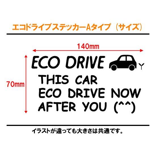 エコ ドライブ ECO DRIVE ステッカー Aタイプ 全26色 車 燃費 安全 運転 シール デカール｜crescent-ss｜03