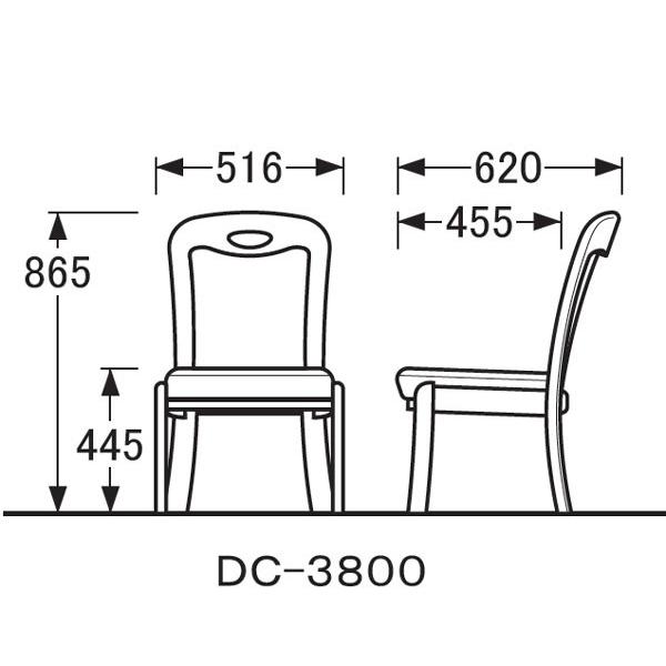 No.3800 ダイニングチェア DA色 DC-3800/通常納期 NA色 DC-3804/受注生産 CA色 DC-3808/受注生産 浜本工芸_1