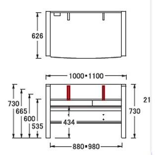 浜本工芸 NO17 100巾学習机本体 幅100cm 開梱設置送料無料 1764デスク