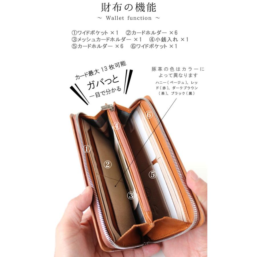 長財布 メンズ レディース ユニセックス ラウンドファスナー 外装は