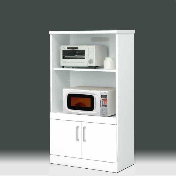 レンジ台 白家具 鏡面 開梱設置送料無料 キッチン収納 日本製 一本立ち 