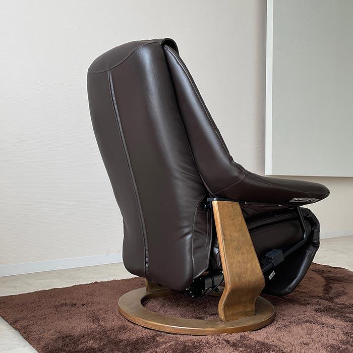 電動リクライニングソファー セミアニリンレザー USBポート付き 360度