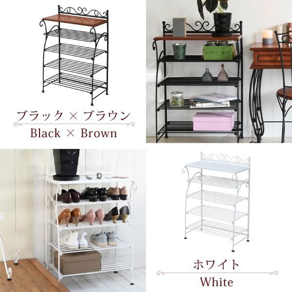 ロートアイアン 家具 靴箱 兼 飾り棚 幅61.5 シューズボックス 下駄箱 シューズラック 靴 収納 アイアン 脚 アンティーク風 【可動】