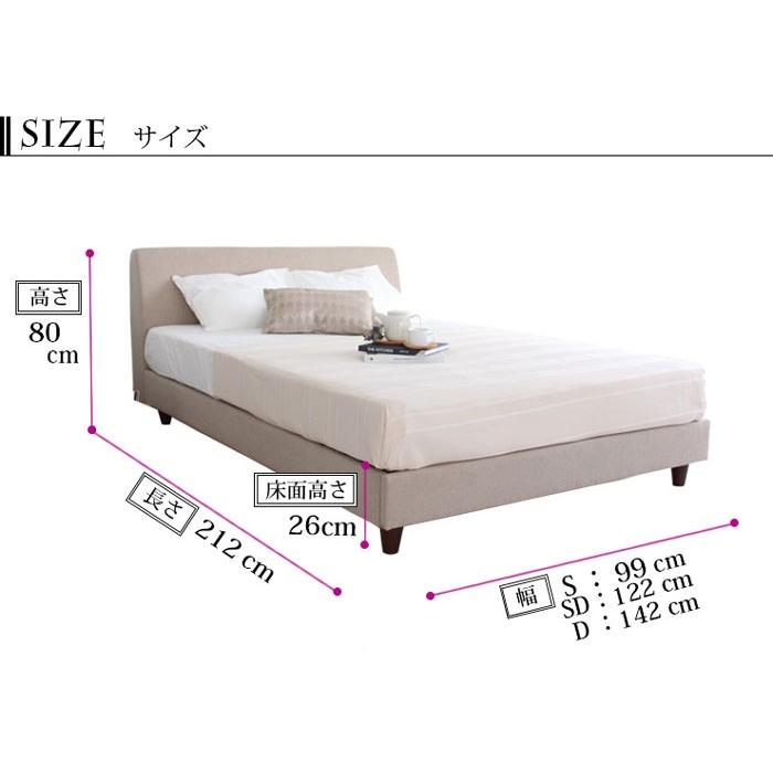 シングル ベッドフレーム のみ くつろぎ背もたれファブリック