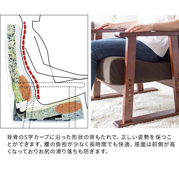 宮武製作所 リクライニングチェア 座椅子 日本製 工夫された座面形状