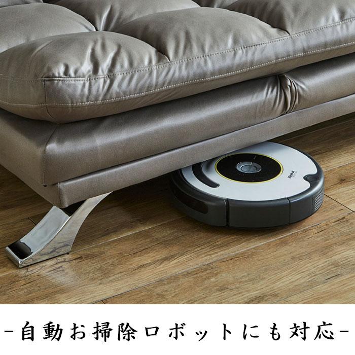 ソファーベッド ファブリックレザー 3人掛け 3Pソファ リクライニング