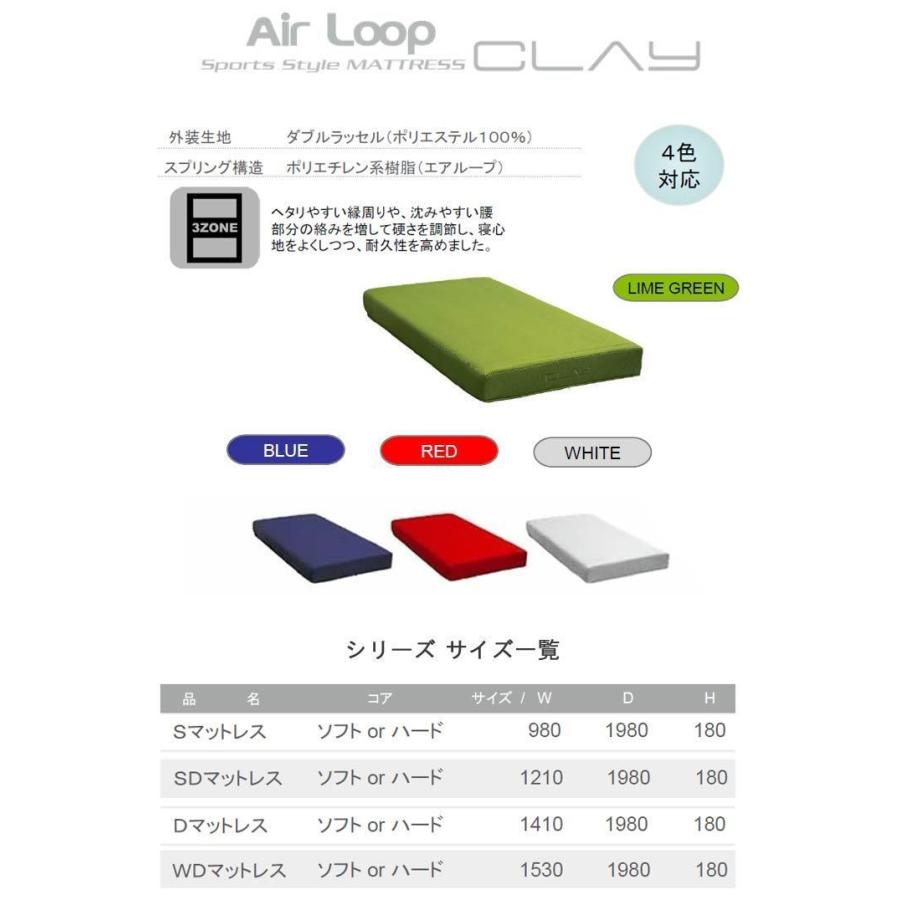 ワイドダブルマットレス クレイ エアループ ハード/ソフト選択 Air Loop CLAY WeDOStyle(ウィドゥ・スタイル) ウレタン 三次元 通気性抜群 高反発系 GOK_1