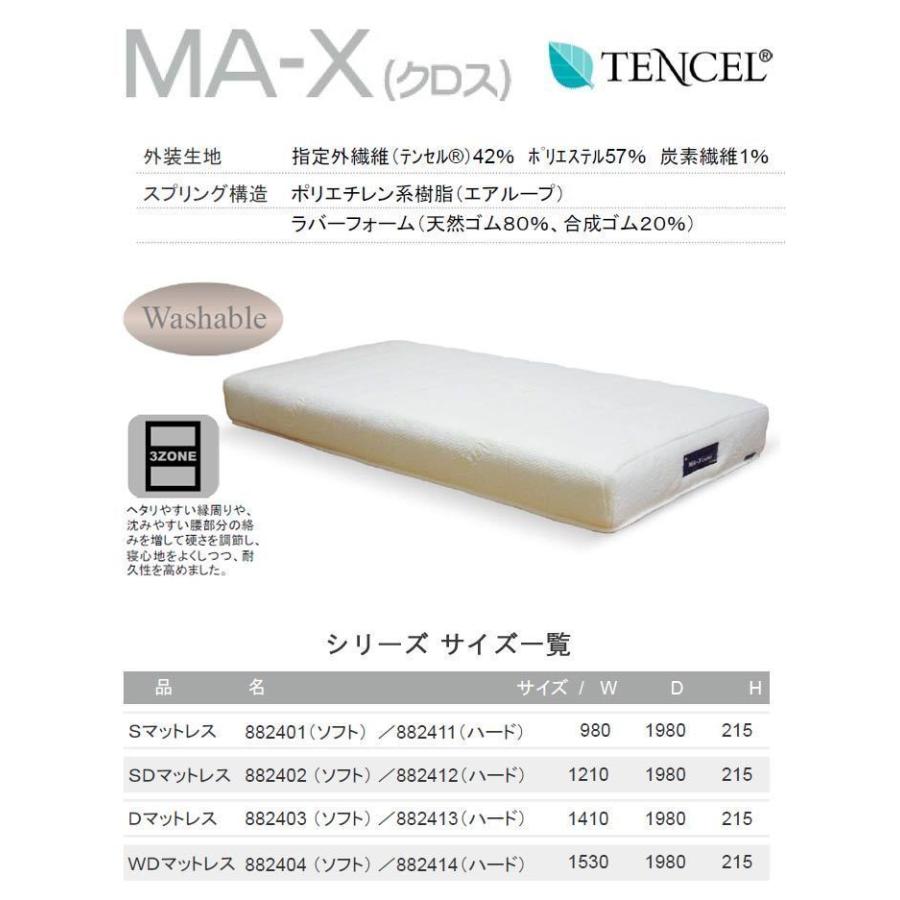 ワイドダブルマットレス MA-X(クロス) エアループコア ハード/ソフト選択 Air Loop  WeDOStyle(ウィドゥ・スタイル) テンセル 防ダニ 通気性抜群 高反発系  GOK｜crescent｜02