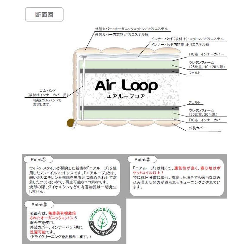 セミダブルマットレス MA-グラシア2 エアループコア ハード/ソフト選択 Air Loop WeDOStyle(ウィドゥ・スタイル) オーガニックコットン 通気性 高反発系 GOK_2