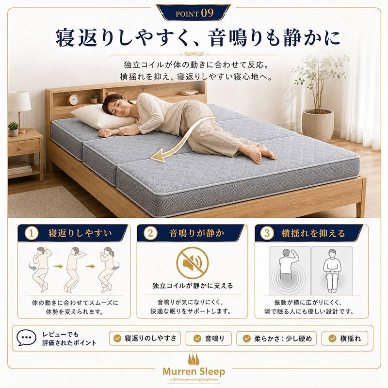 Murren Sleep（ミューレンスリープ） マットレス シングル 三つ折り