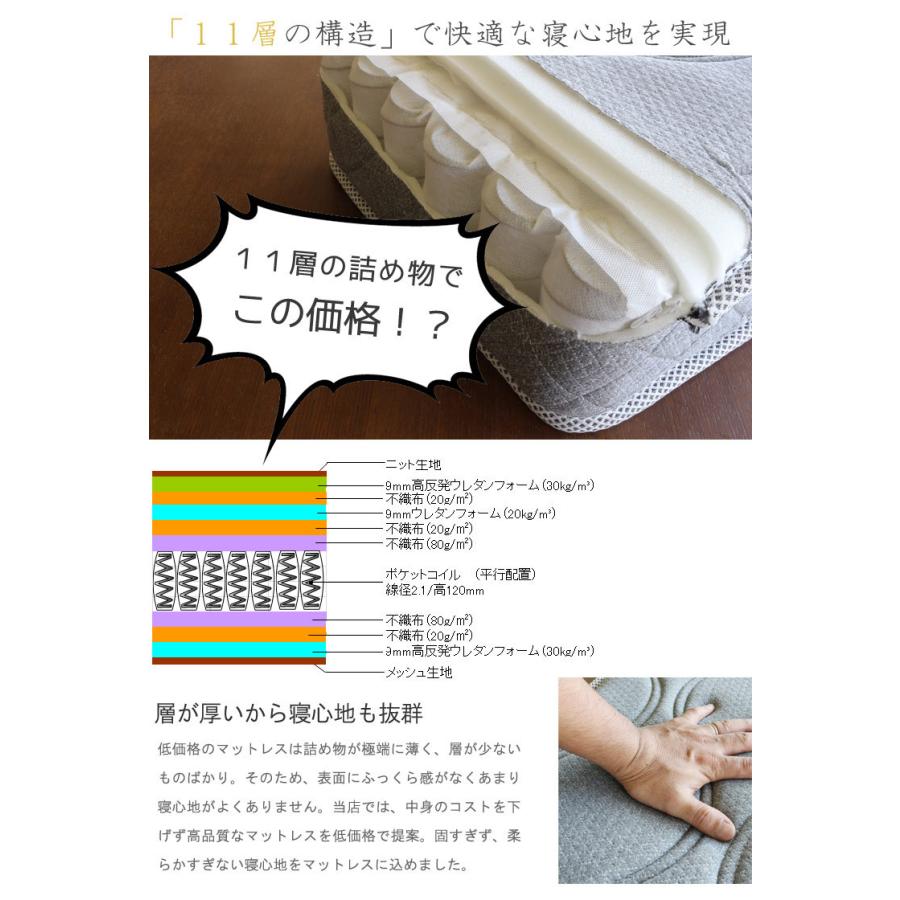 マットレスダブルD 21cm ポケットコイル 硬め固め 通気 竹炭 腰痛 新品 マットレスダブルD 21cm ポケットコイル 硬め固め 通気 竹炭