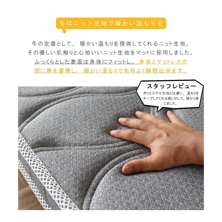 極太 ポケットコイルマットレス ハード セミダブル 3Dメッシュで