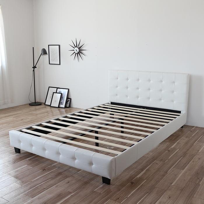 ベッドフレーム ダブル のみ ブラック ホワイト 高級 ホテル仕様