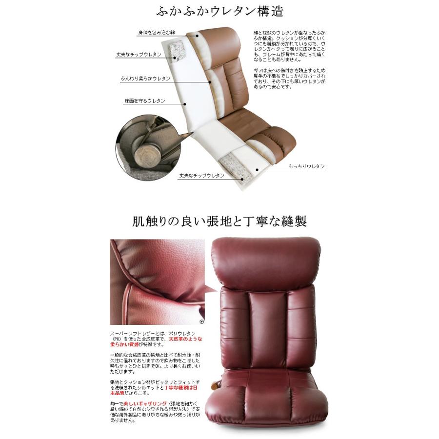 スーパーソフトレザー座椅子 座いす 日本製 合皮 座イス 