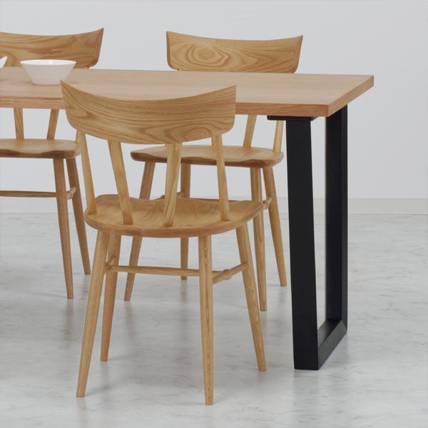 ダイニングチェアー 板座 2脚セット レッドオーク材 NA色 SLC-204 椅子