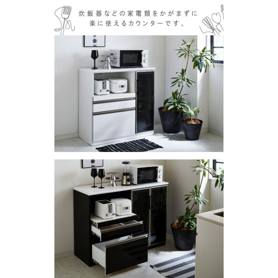 古賀家具 キッチンカウンター 横幅90cm ホワイト 白 ブラック 黒 鏡面仕上げ レンジボード キッチンボード 食器棚■奥行45cm×高さ97cm■近隣配送無料 買取帝国 朝霞店 楽天市場】キッチンカウンター レンジ台 完成品 幅90cm 90cm幅 90幅