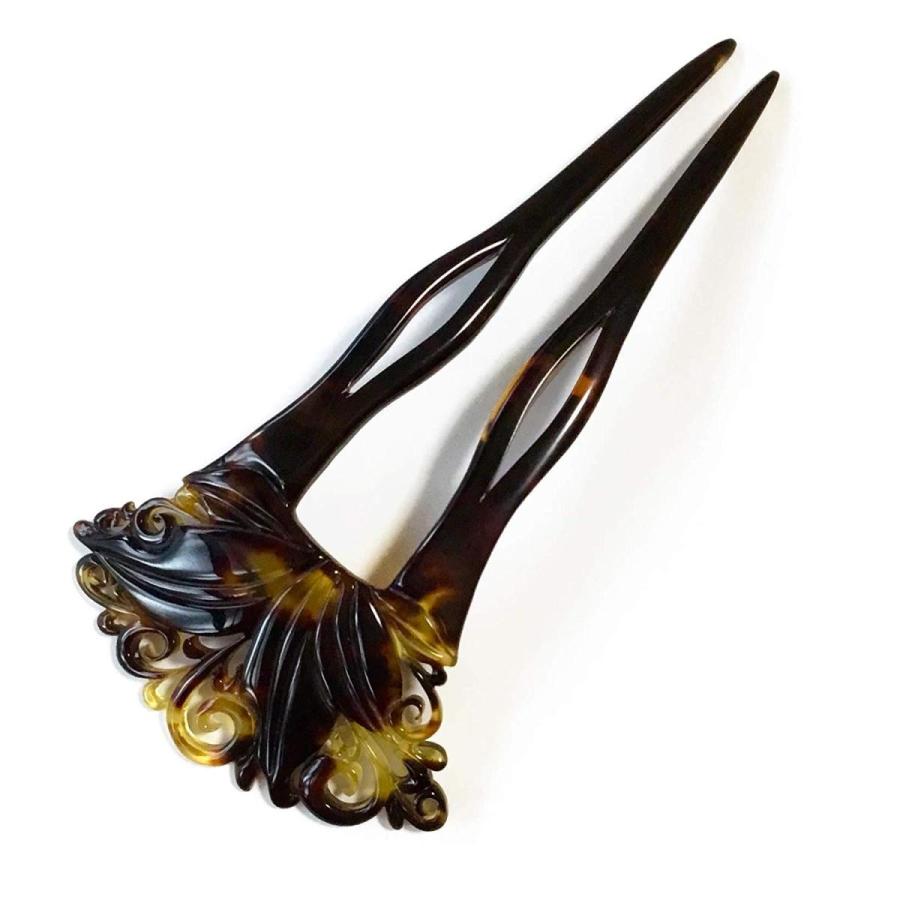 天然工房 べっこう屋さん 本べっ甲 ピン かんざし 簪 バラフ 葉 柄 透かし彫り 和装 髪飾り 結婚式 留袖 訪問着 入学式 3101 Www Dryswimtrainer Com