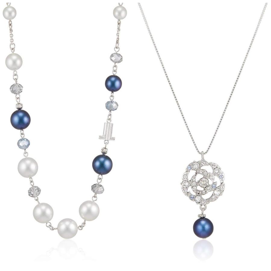 大特価アウトレット ランバン オン ブルー Lanvin En Bleu セサンパ Lumiere Rose バラモチーフ2点セットネックレス Lamd0680 限定セール Marve Hn