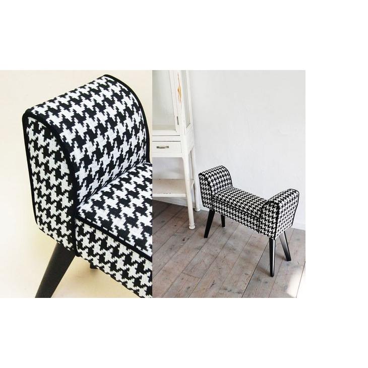 モダンテイスト スツールベンチ 椅子千鳥柄