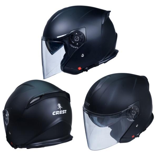 CREST ワンタッチインナーバイザー付きジェットヘルメット SG/PSCマーク付き HAYABUSA 隼 バイク用 かっこいい オシャレ クレスト ダブルシールド｜crest1｜02