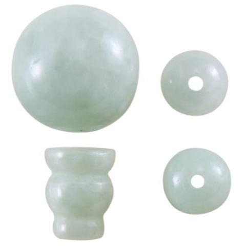 数珠 親玉 パーツ 翡翠 ひすい 12mm Tホール 3つ穴 ボサ 二天玉 セット