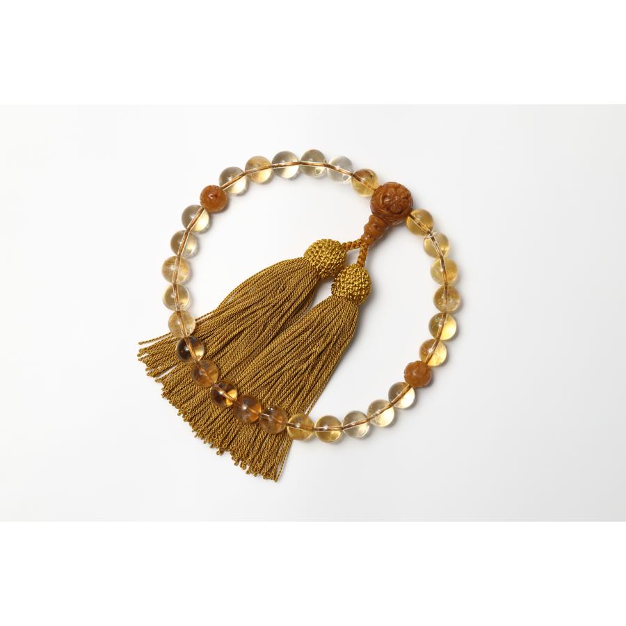 黄玉彫刻 16mm 親玉 Tホール 3つ穴 ボサ二天玉 セット 数珠 念珠 親珠 制作 手作り ハンドメイド アクセサリーパーツ 材料 | ブランド登録なし | 03