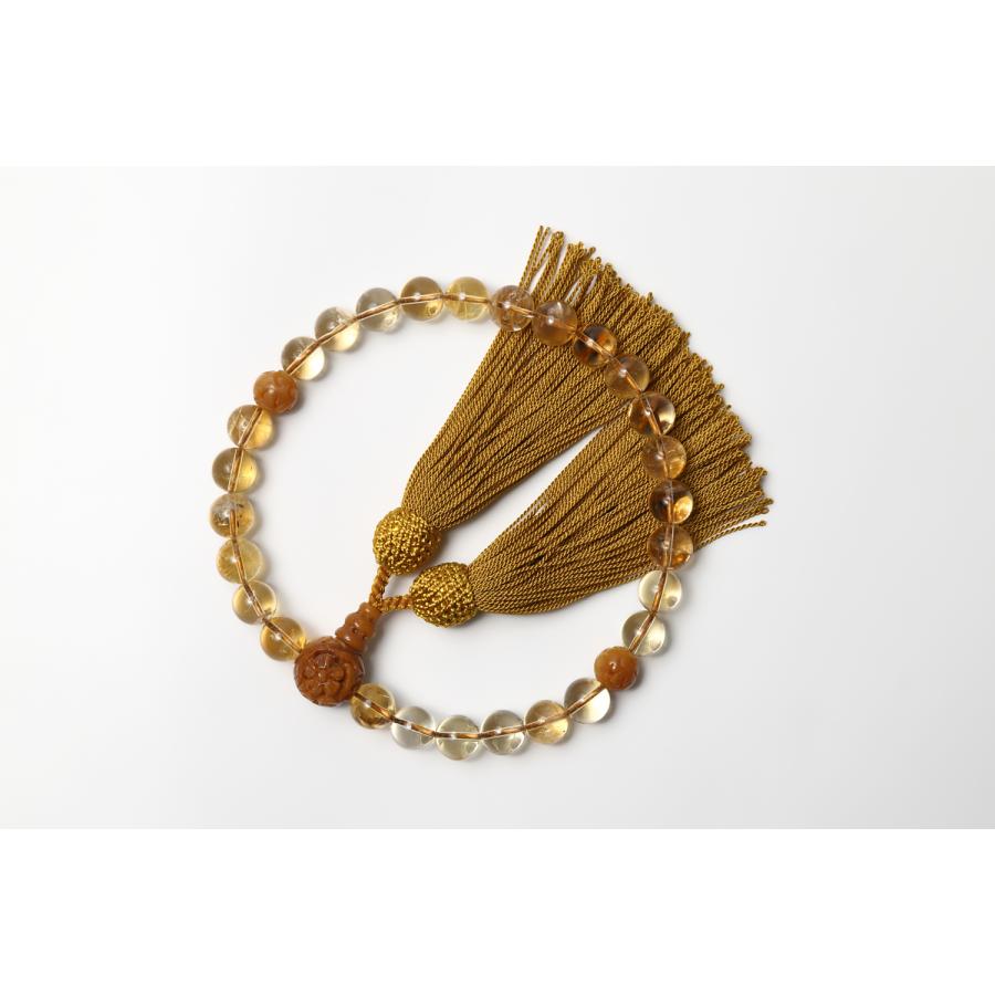 黄玉彫刻 16mm 親玉 Tホール 3つ穴 ボサ二天玉 セット 数珠 念珠 親珠 制作 手作り ハンドメイド アクセサリーパーツ 材料 | ブランド登録なし | 05